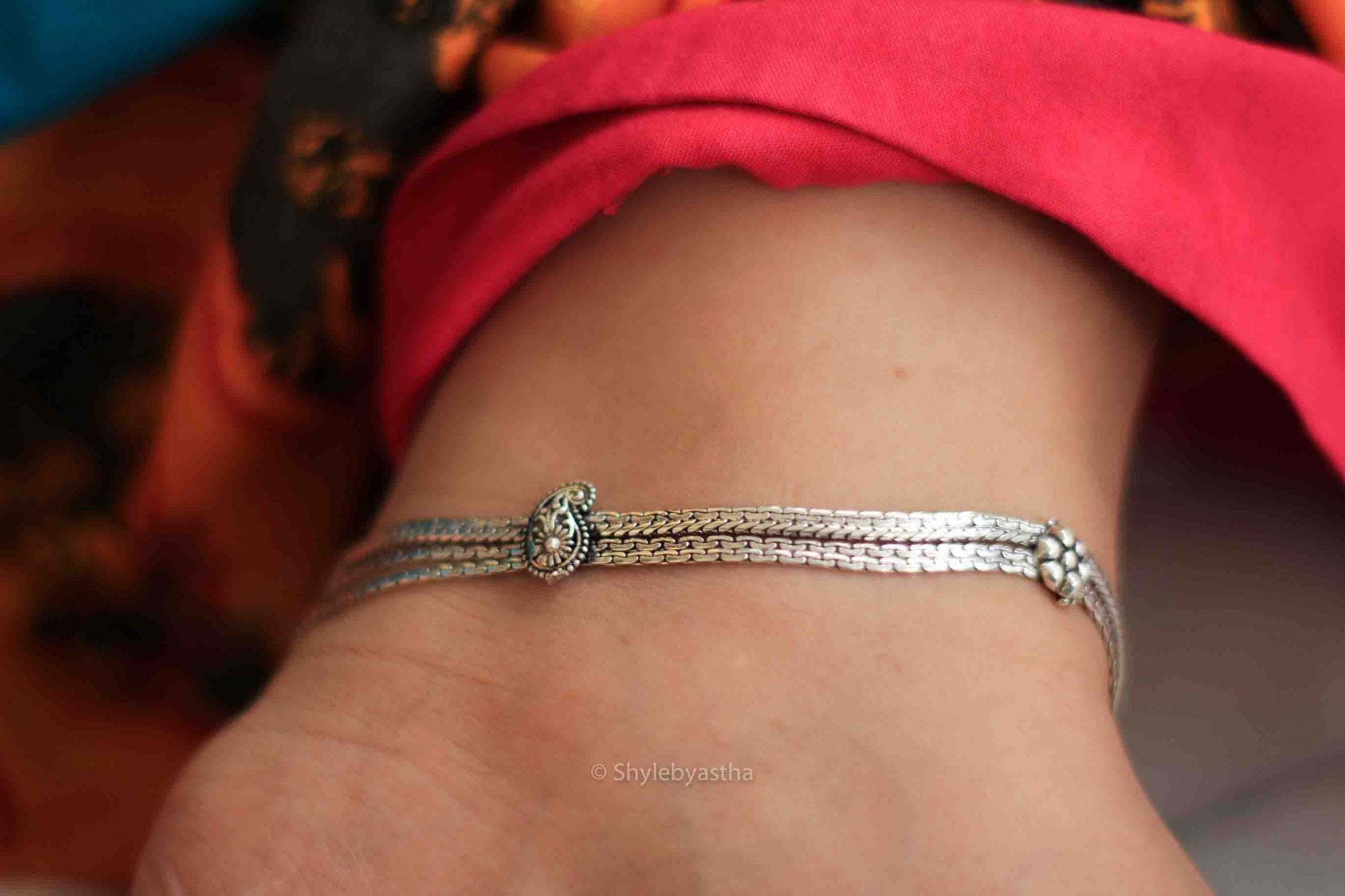 Mizoya Paisley Flower Layered Anklet