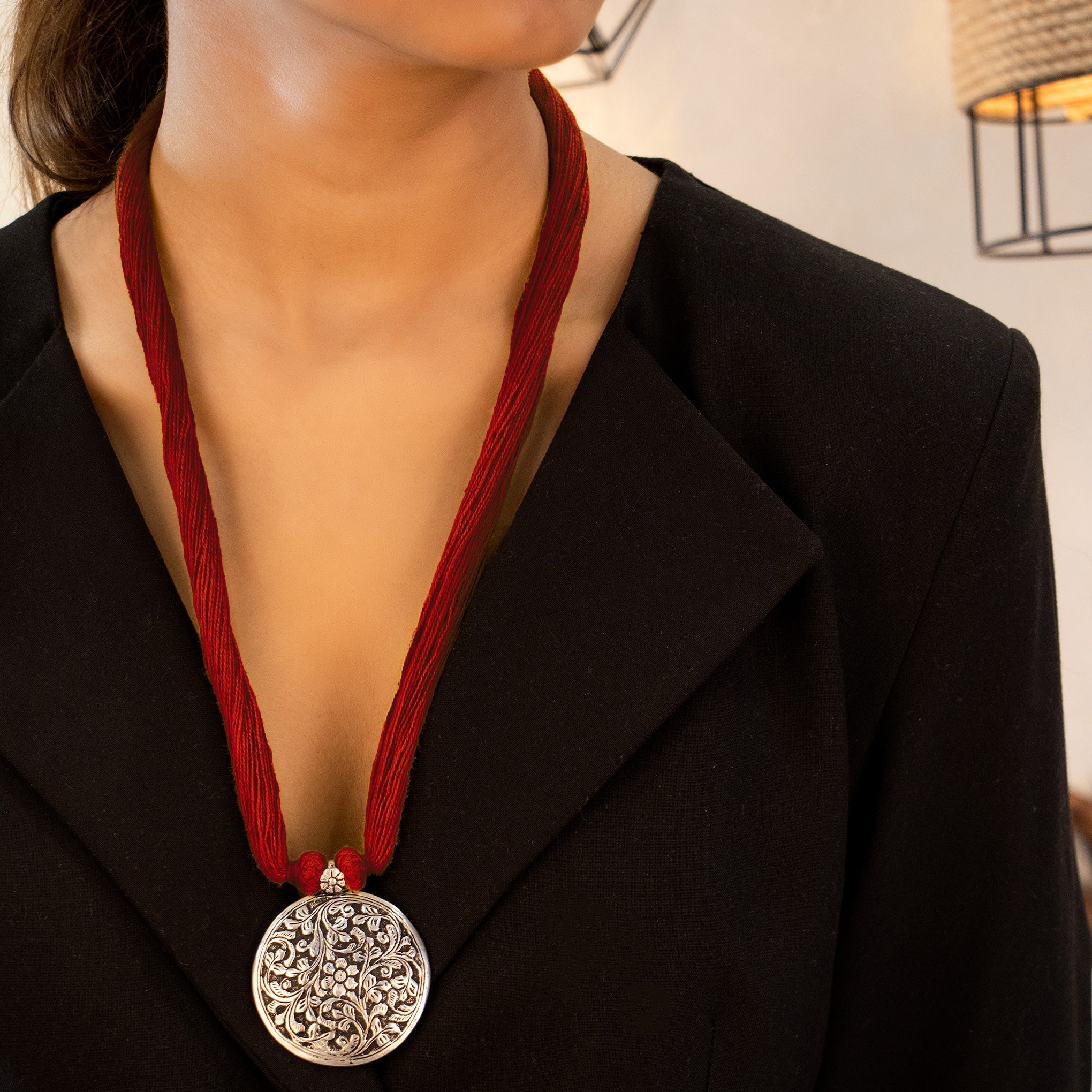 Mizoya Two Way Chitai Embossed Dori Necklace