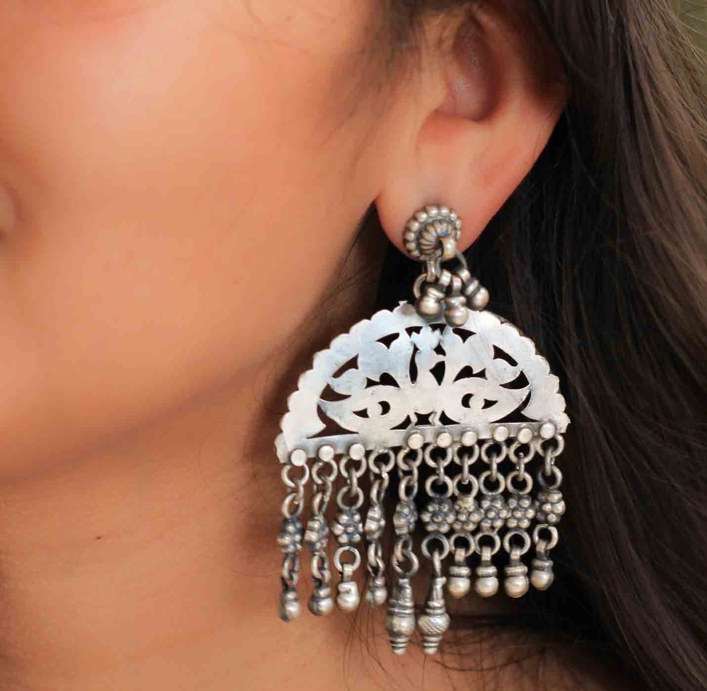 Anvaya Carved Ghughri Classic Earrings