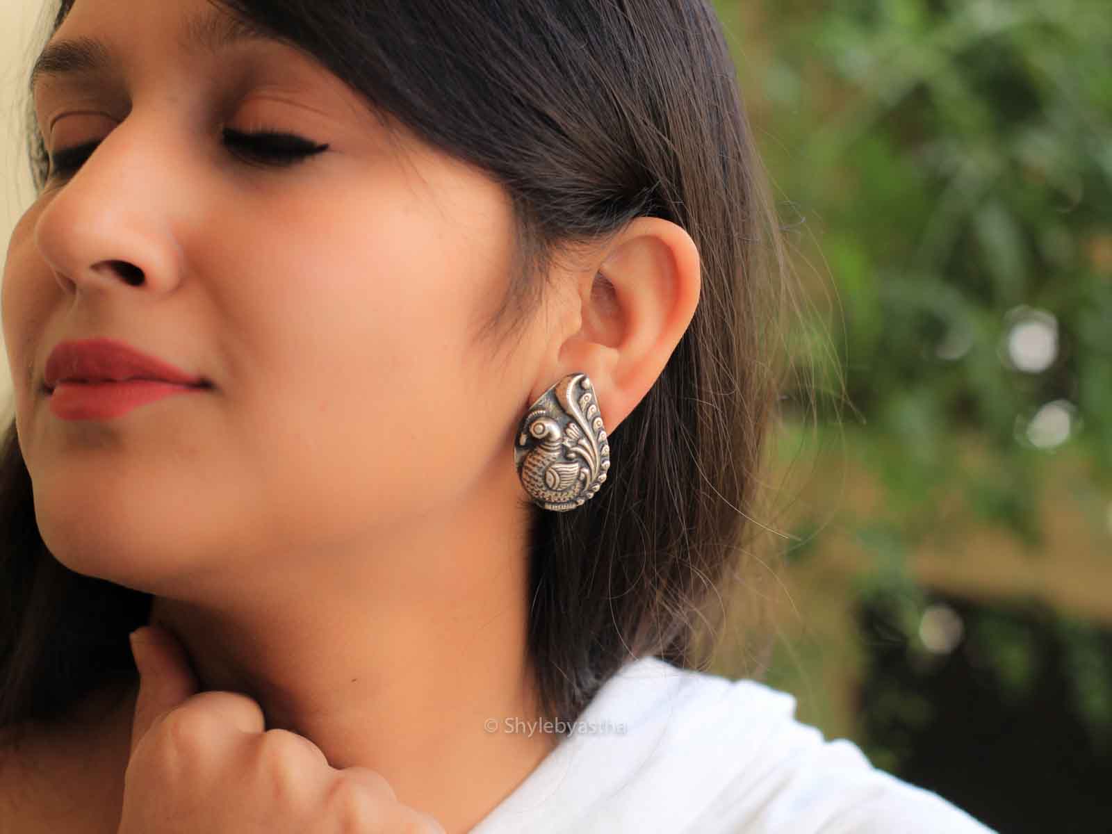 Adya Dancing Peacock studs