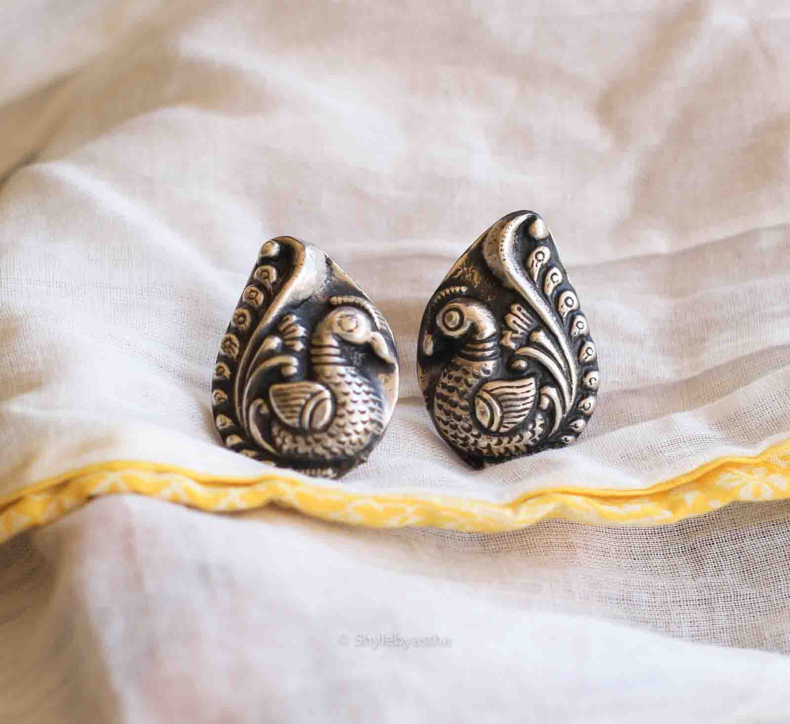 Adya Dancing Peacock studs