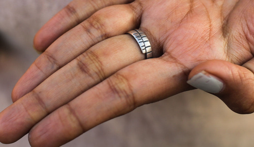 Adya Flower Textured Ring