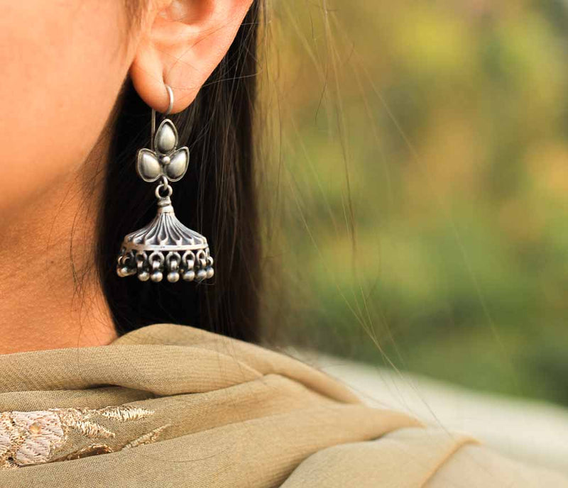 Moh Embossed Petal Jhumka