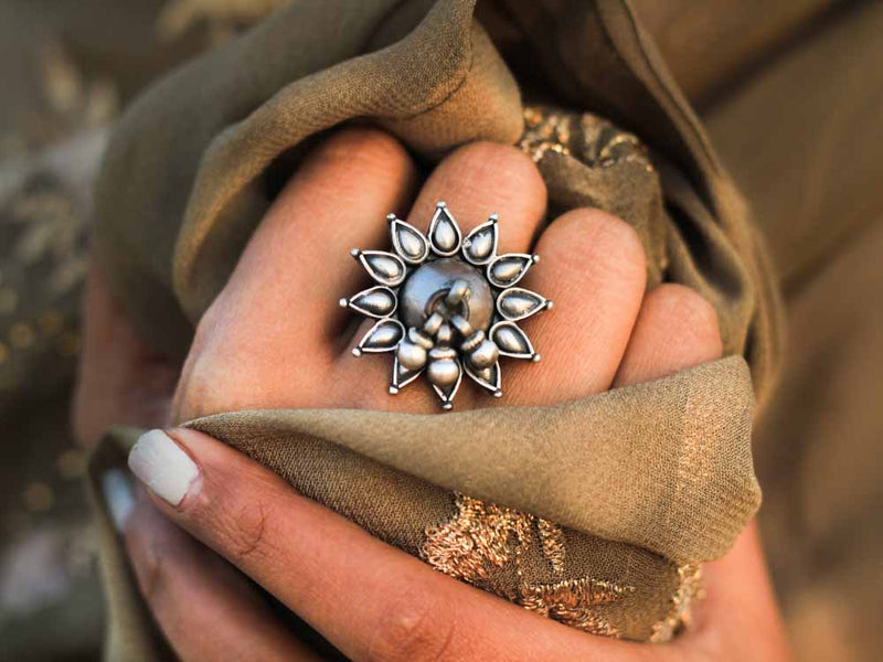 Qurbat Flower Ghughri Ring