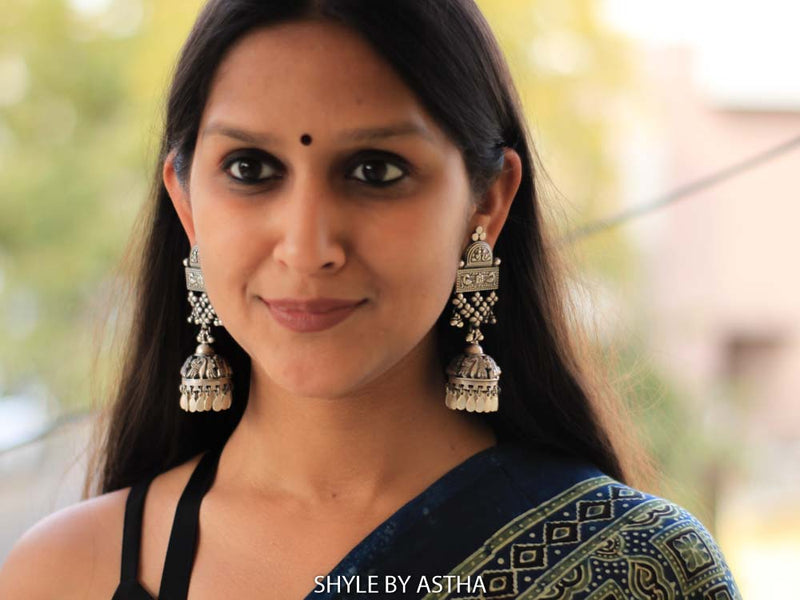 Tattva Jali ghughri Peacock Classic Jhumka