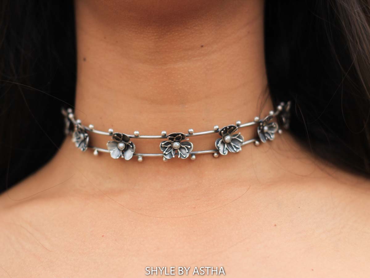 Qurbat Intricate Flower Statement Choker