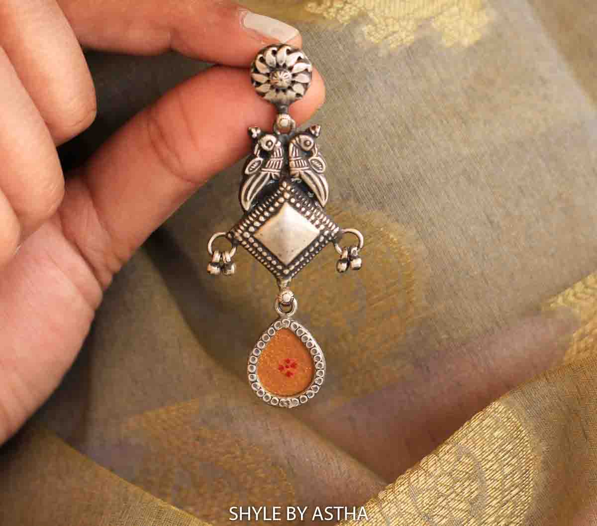 Dulari Mini Parrot Handpainted Earrings