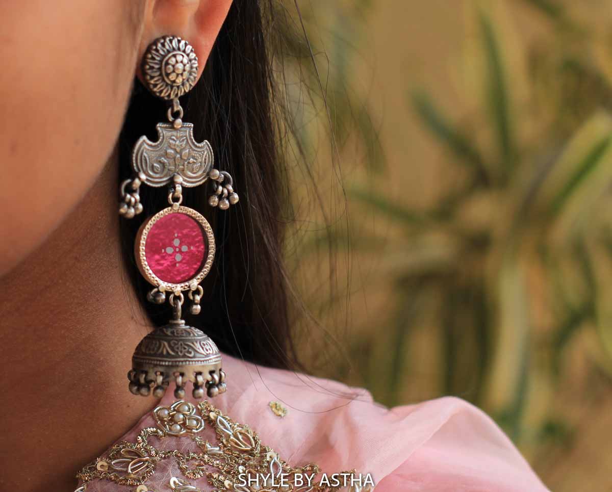 Dulari Handpainted Layered Earrings