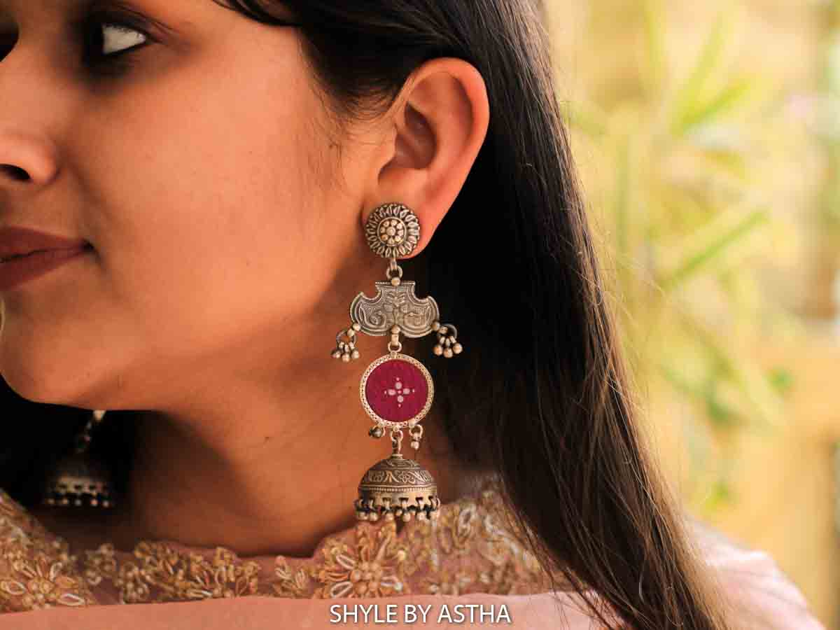 Dulari Handpainted Layered Earrings