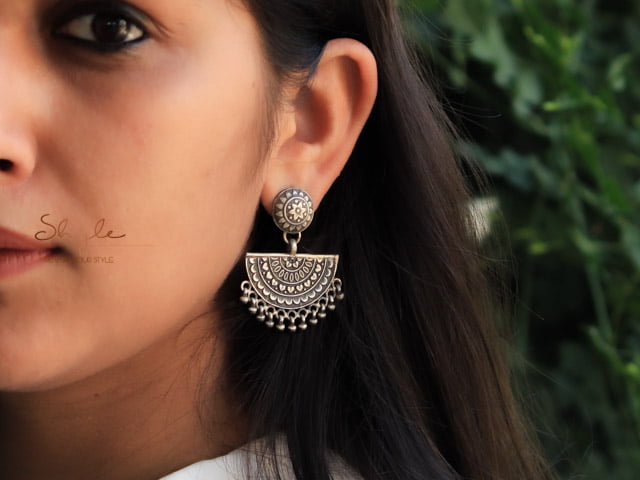 Moh Intricate Handcrafted D Drop Earrings