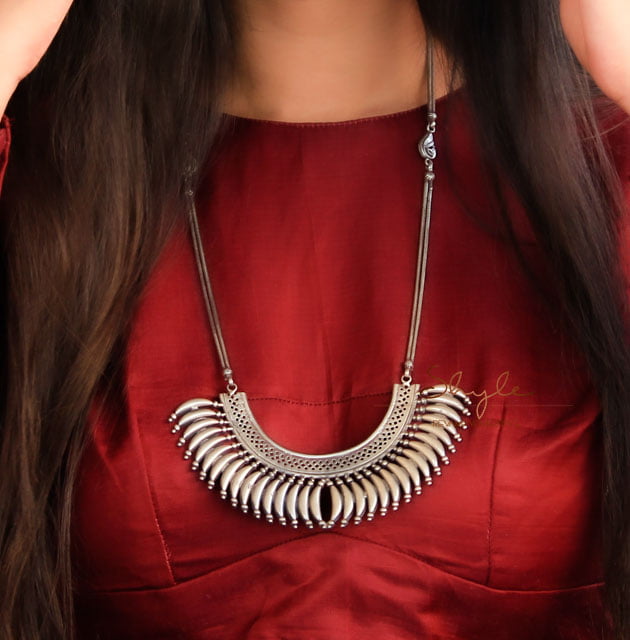 Tattva Chandra Embossed Dual Chain Necklace