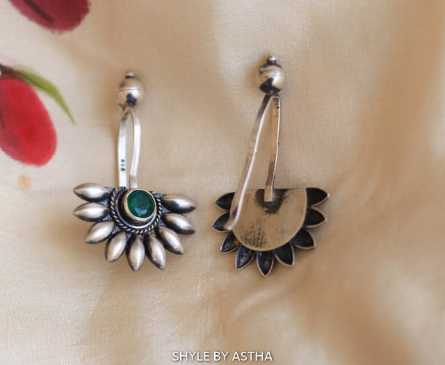 Adya Petal Green clip on Bugadi front