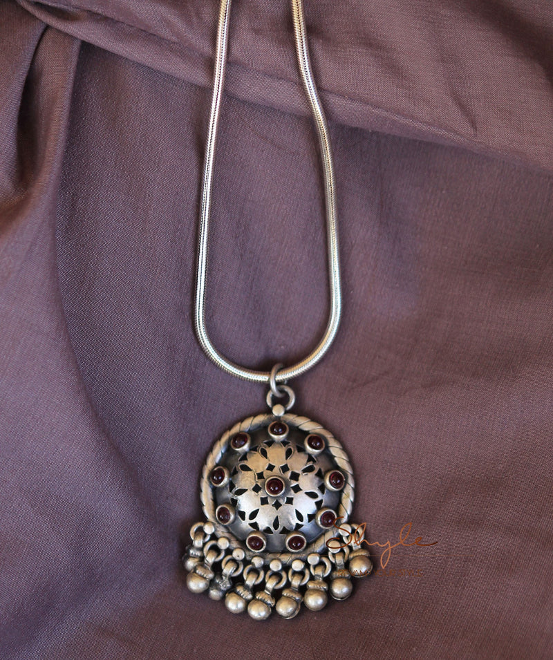 Moh Finely Carved Stone Studded Necklace