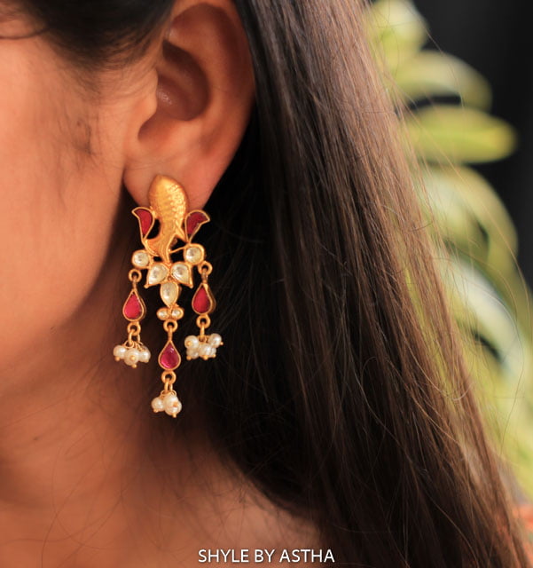 Tattva Kundan Gold Plated Matsaya Earrings