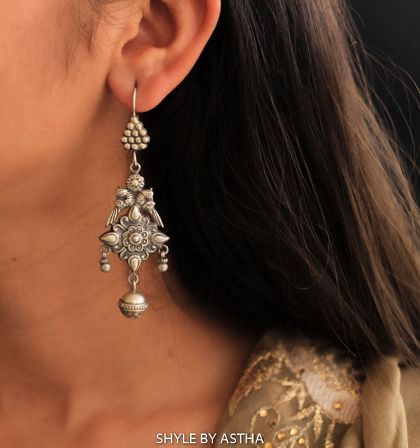 Moh Mini Parrot Intricate Fish Hook Earrings