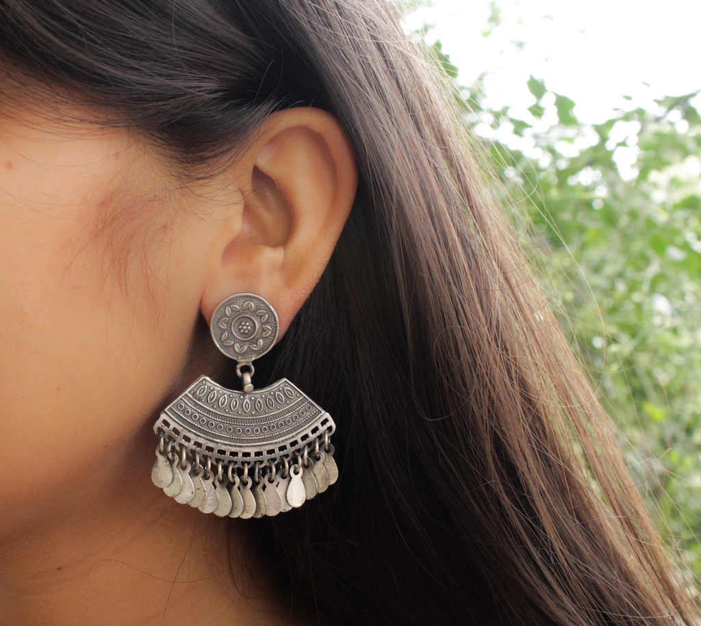 Jhumri Intricate Flat drop Earrings