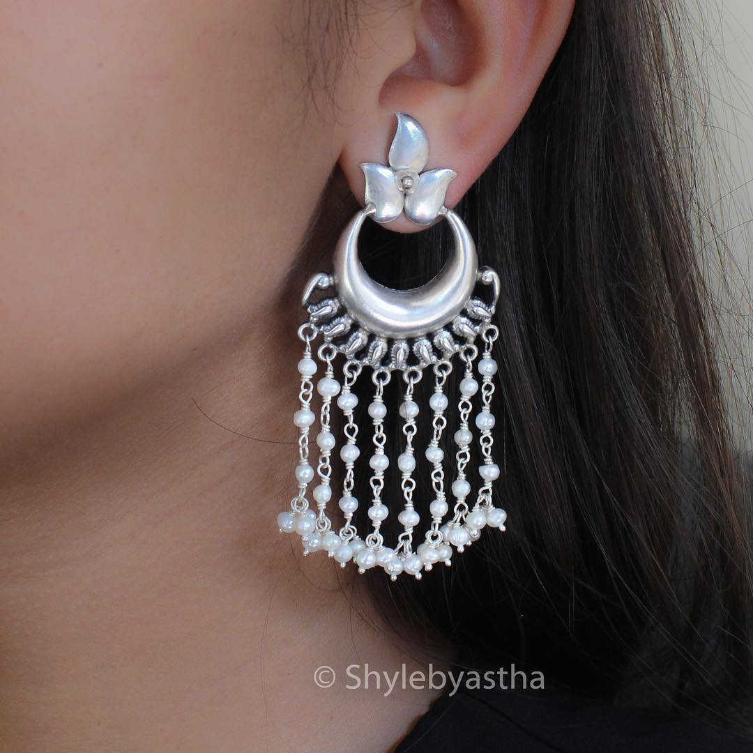 Jhumri Pearl Sequence Earrings