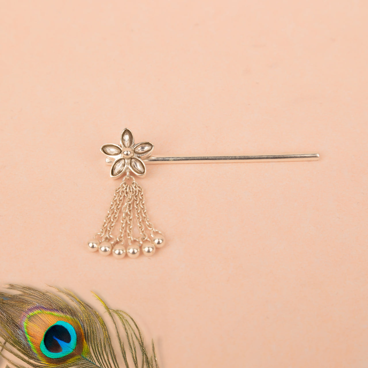 Laddu Gopal Ji Kundan Flower Drop Murli