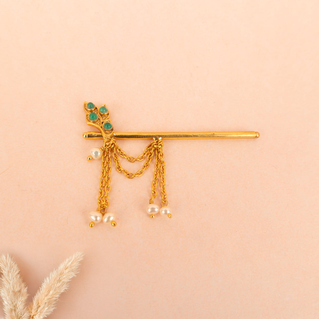 Laddu Gopal Ji Morpankh Gold Plated Murli