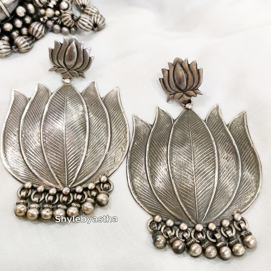 Double Lotus Quirky Earrings