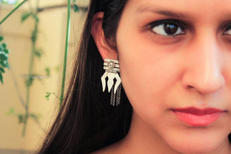 Moh Bold Shiva Trishul Earrings