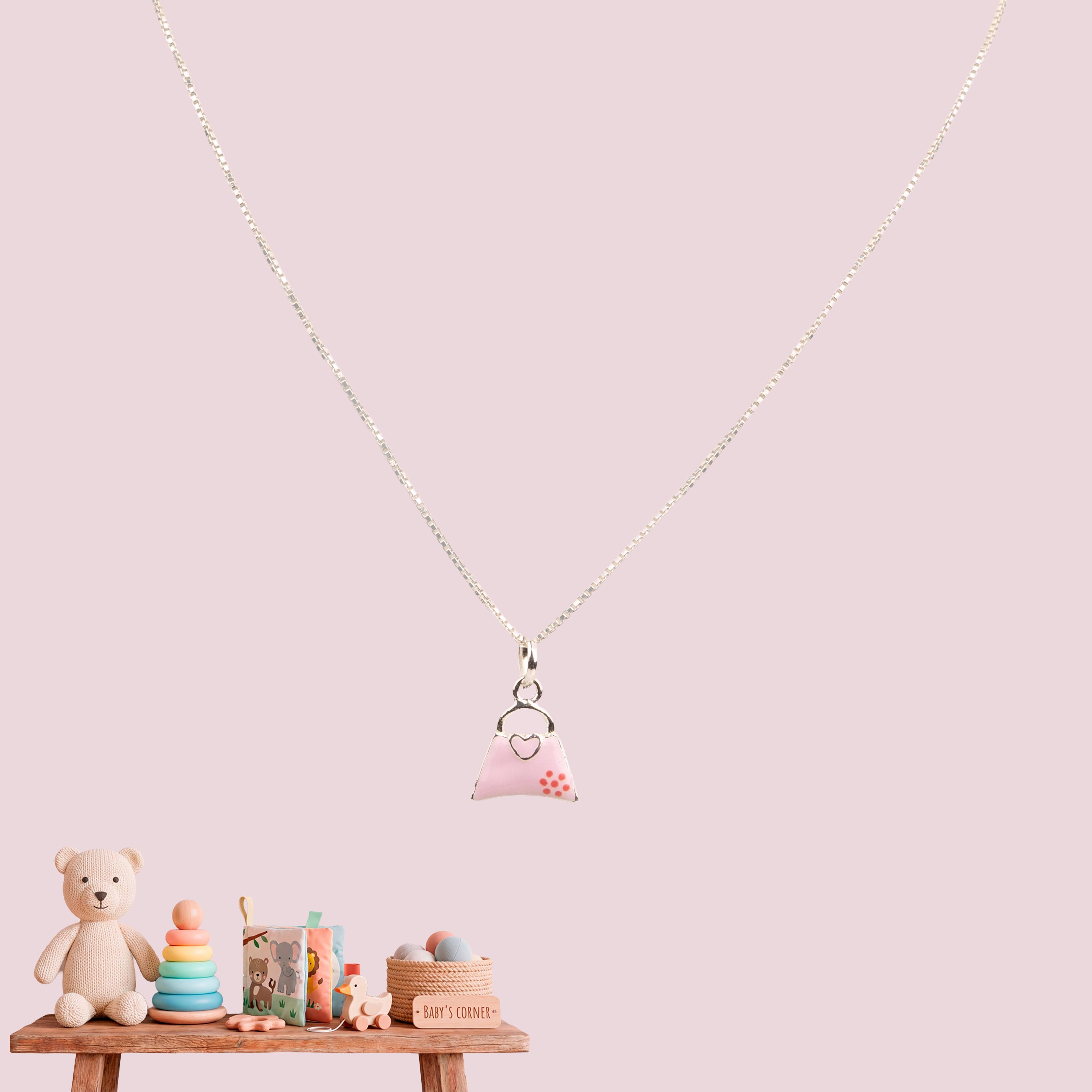 Mini Pink Handbag Necklace
