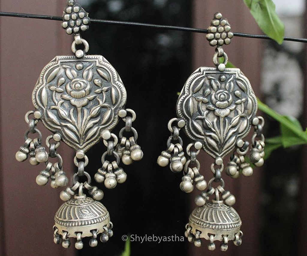 Mizoya Embossed Art Jhumkis
