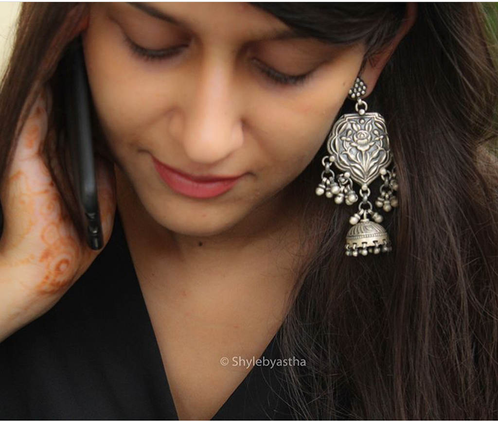 Mizoya Embossed Art Jhumkis