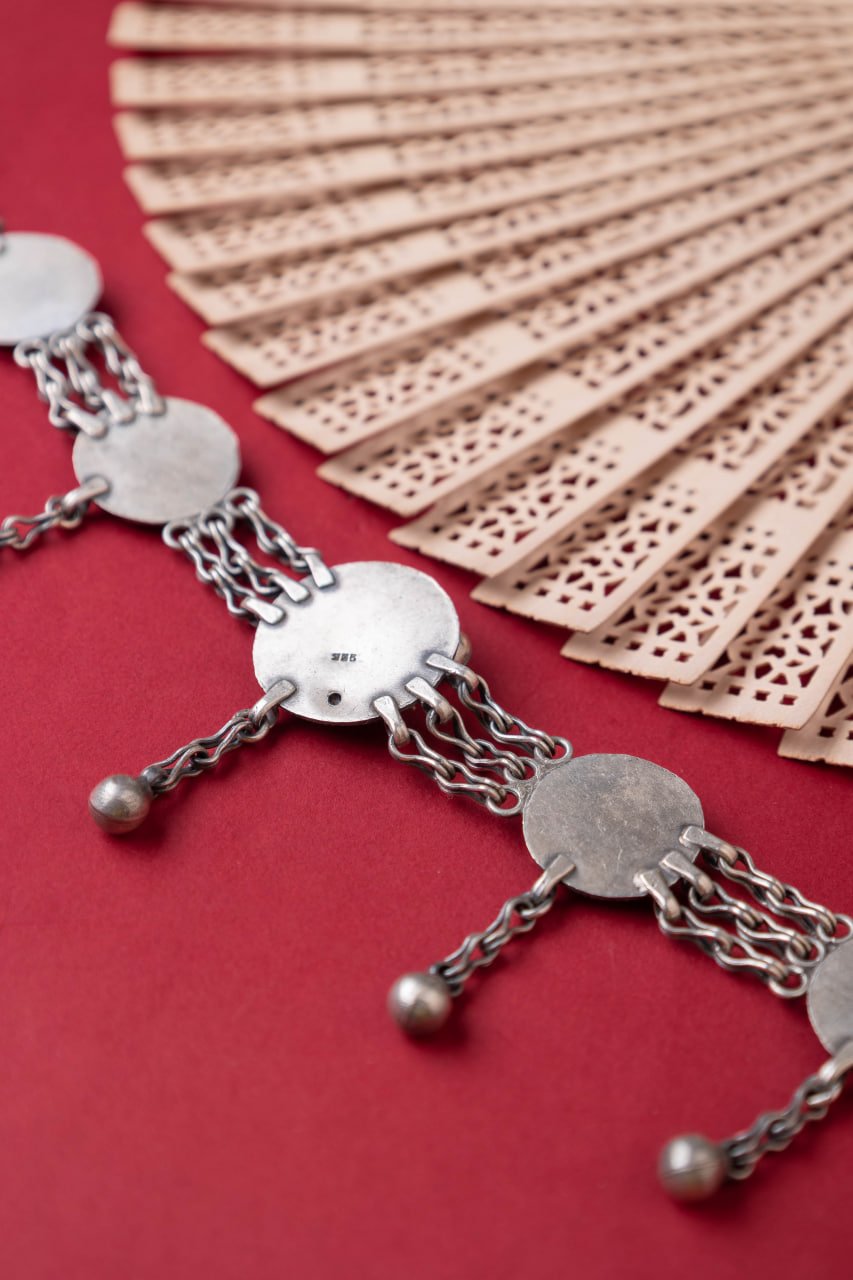 Mizoya Intricate Tribal Motif Ball Drop Choker