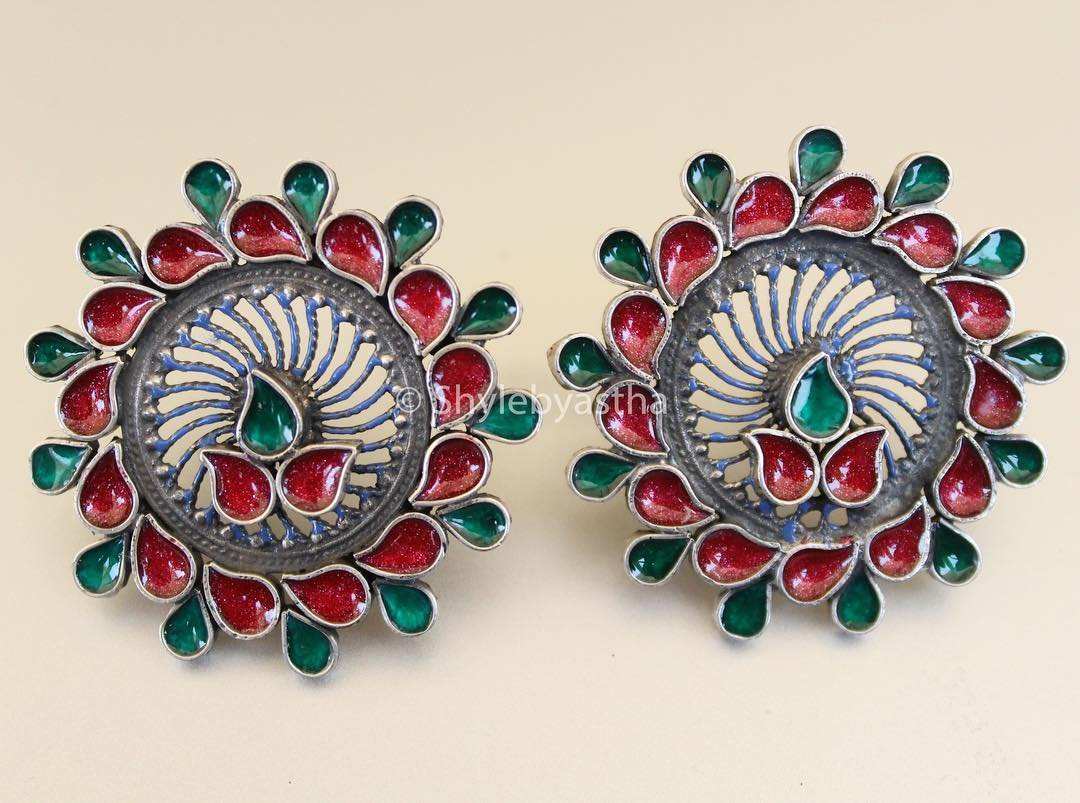 Mizoya Meenakari Studs