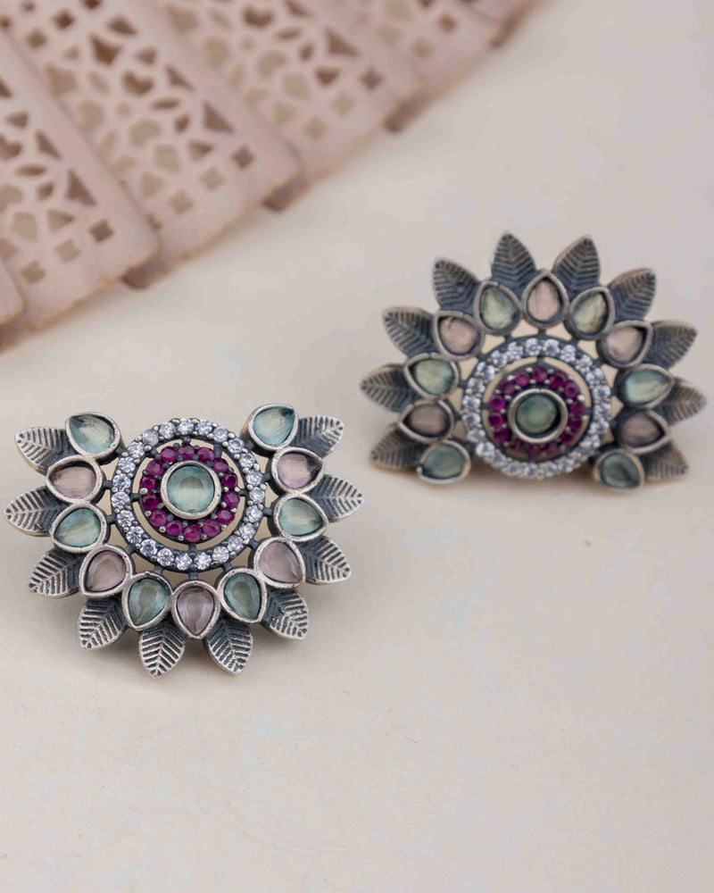 Mizoya Petal Bordered Statement Stud Earring