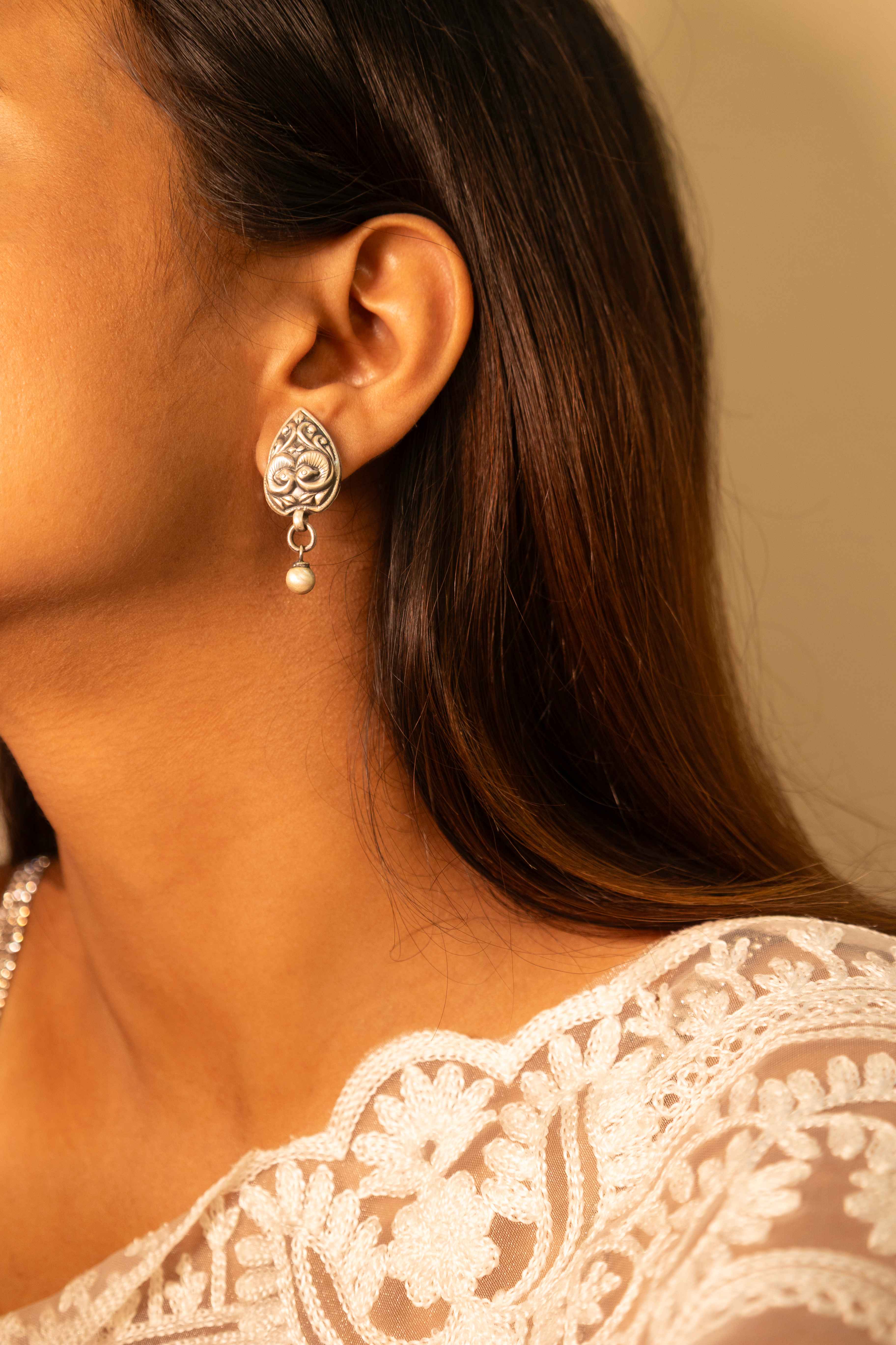 Mizoya Dual Peacock Ball Drop Earring