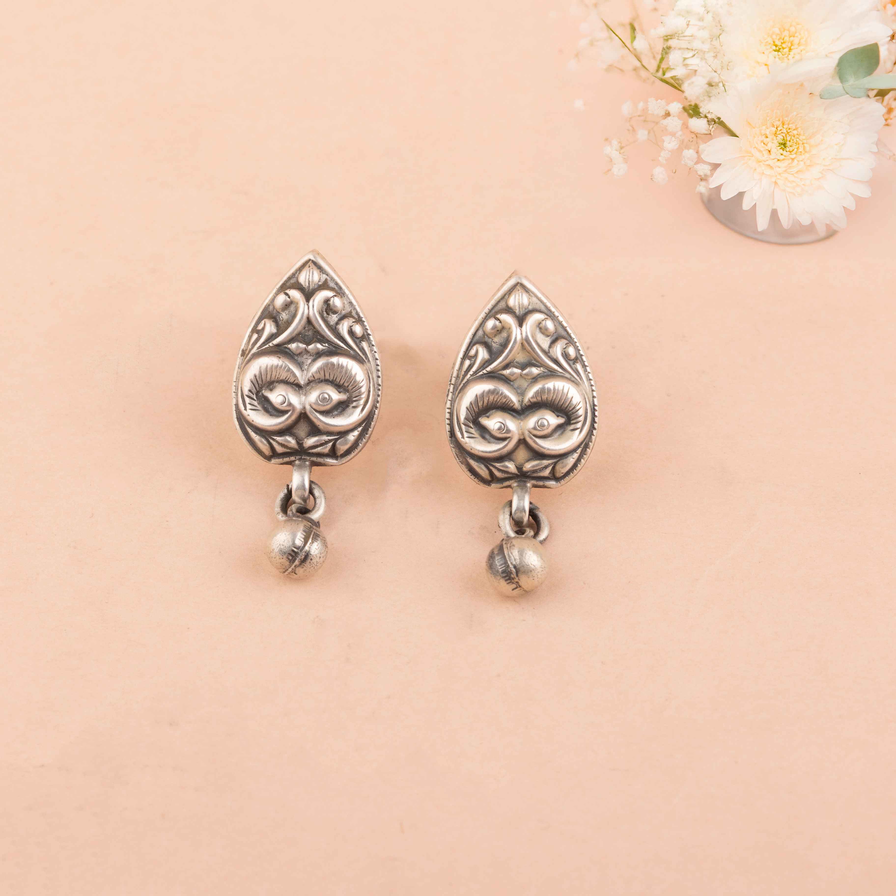 Mizoya Dual Peacock Ball Drop Earring