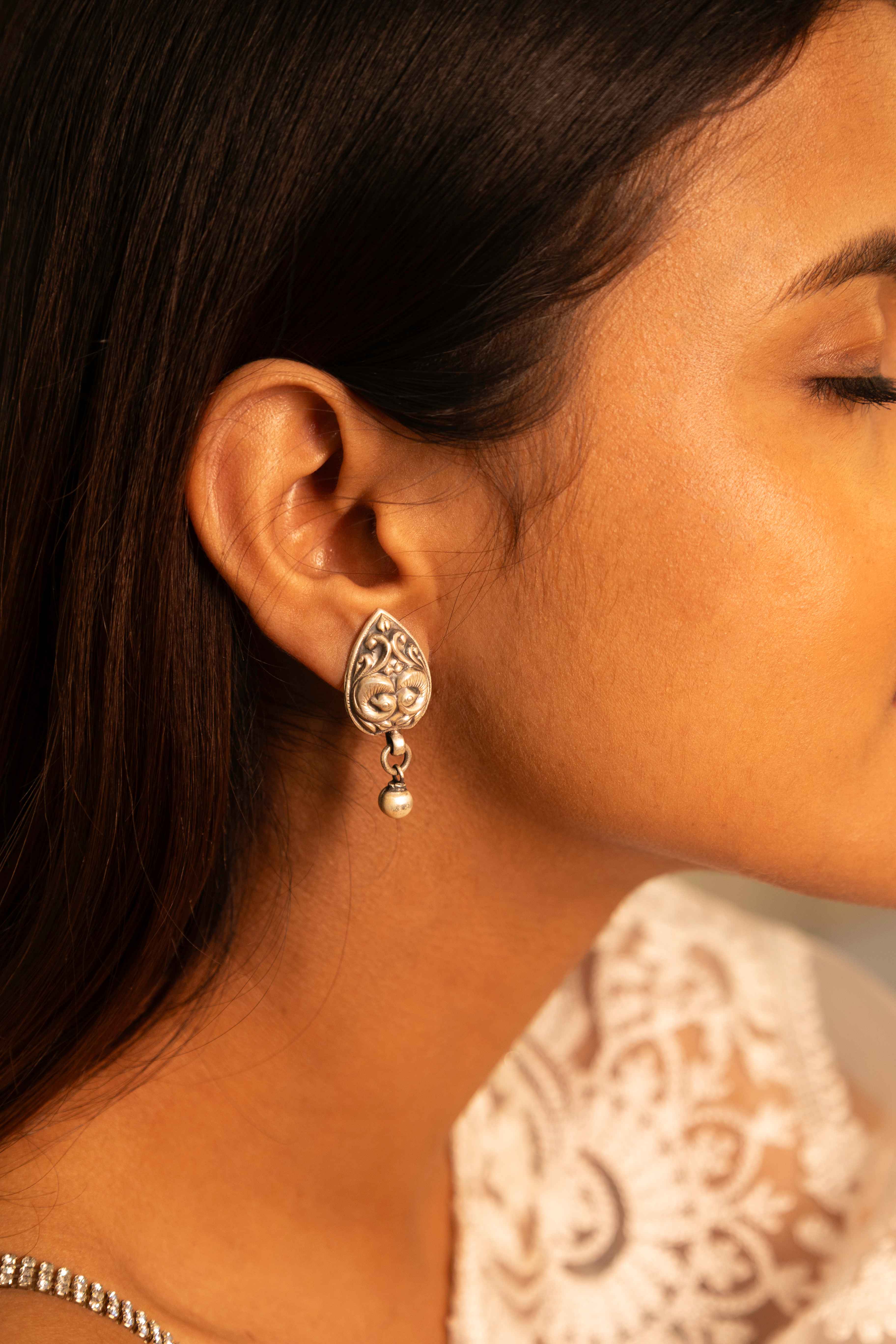 Mizoya Dual Peacock Ball Drop Earring