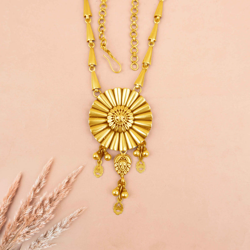 Mizoya Embossed Carved Drop Classic necklace