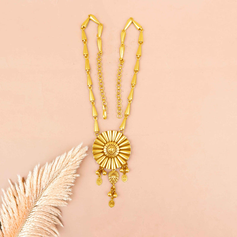 Mizoya Embossed Carved Drop Classic necklace