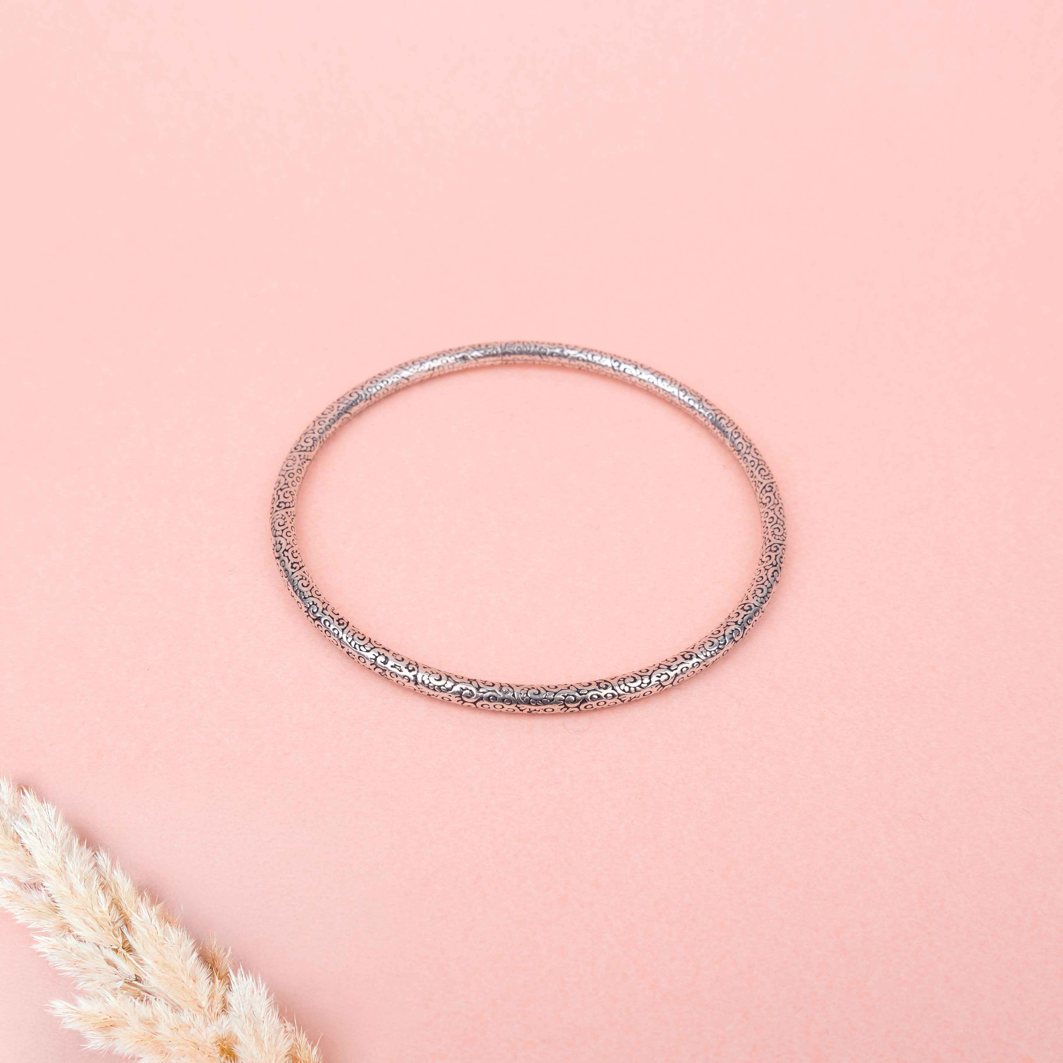 Mizoya Engraved Silver Ankle Kada