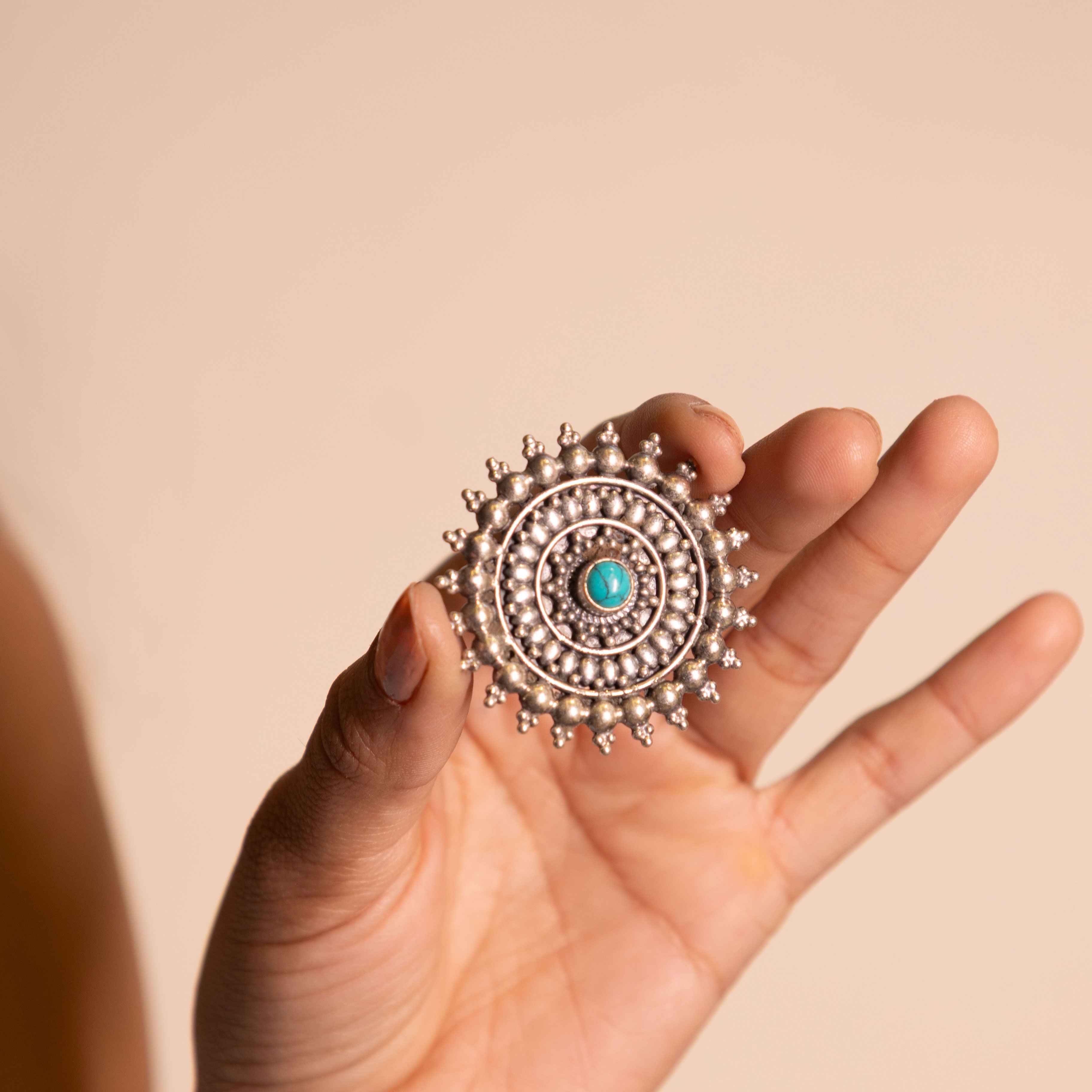 Mizoya Intricate Turquoise Classic Ring