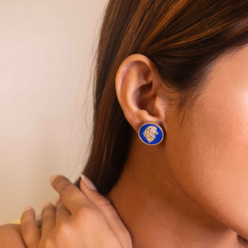 Mizoya Lion Crest Earrings