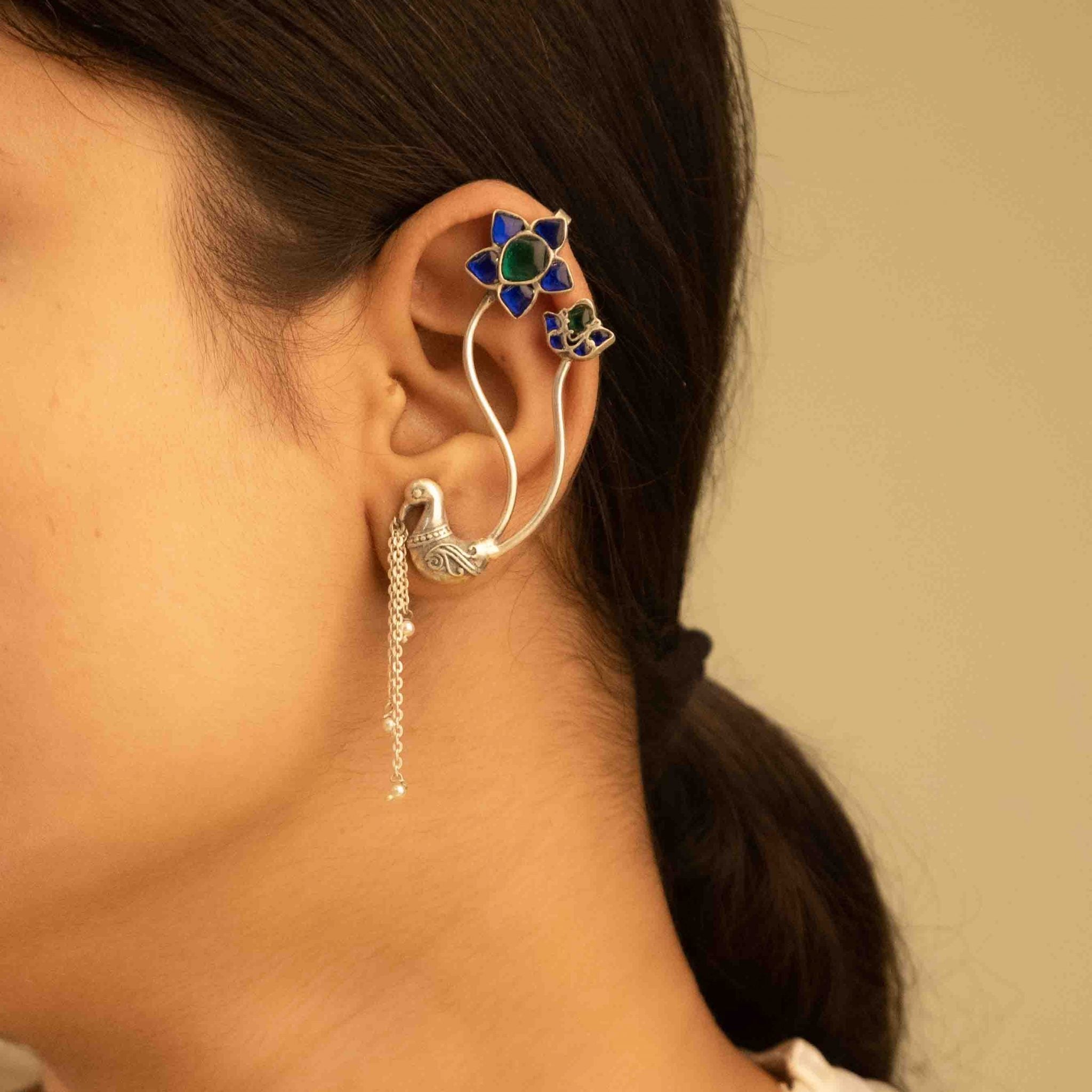 Moh Dancing Peacock Statement Earcuff