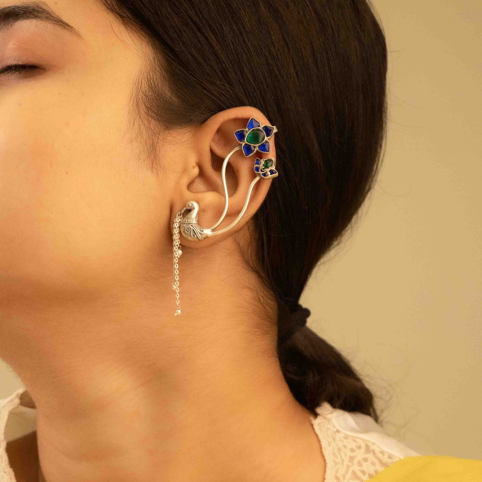 Moh Dancing Peacock Statement Earcuff