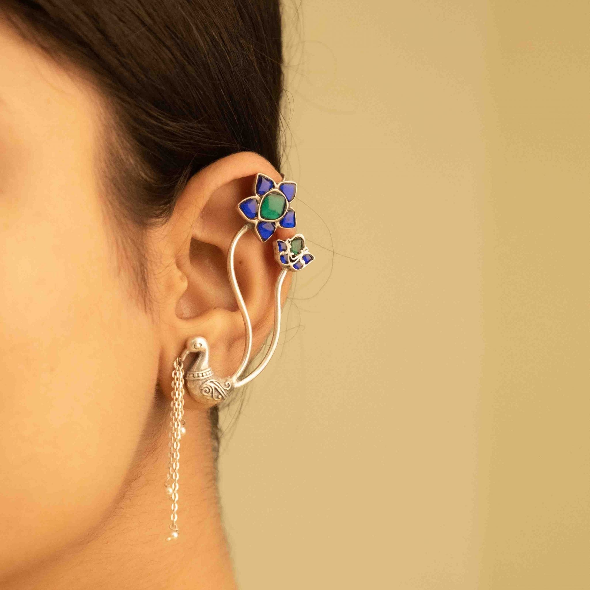 Moh Dancing Peacock Statement Earcuff