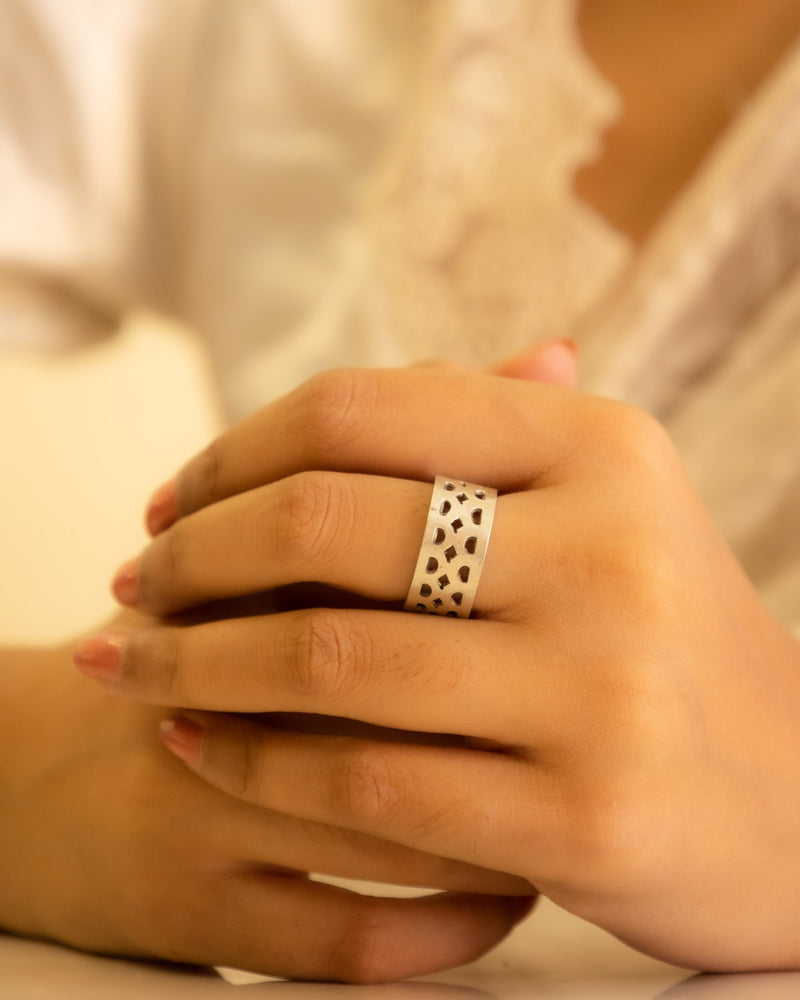 925 pure silver fine carved band ring