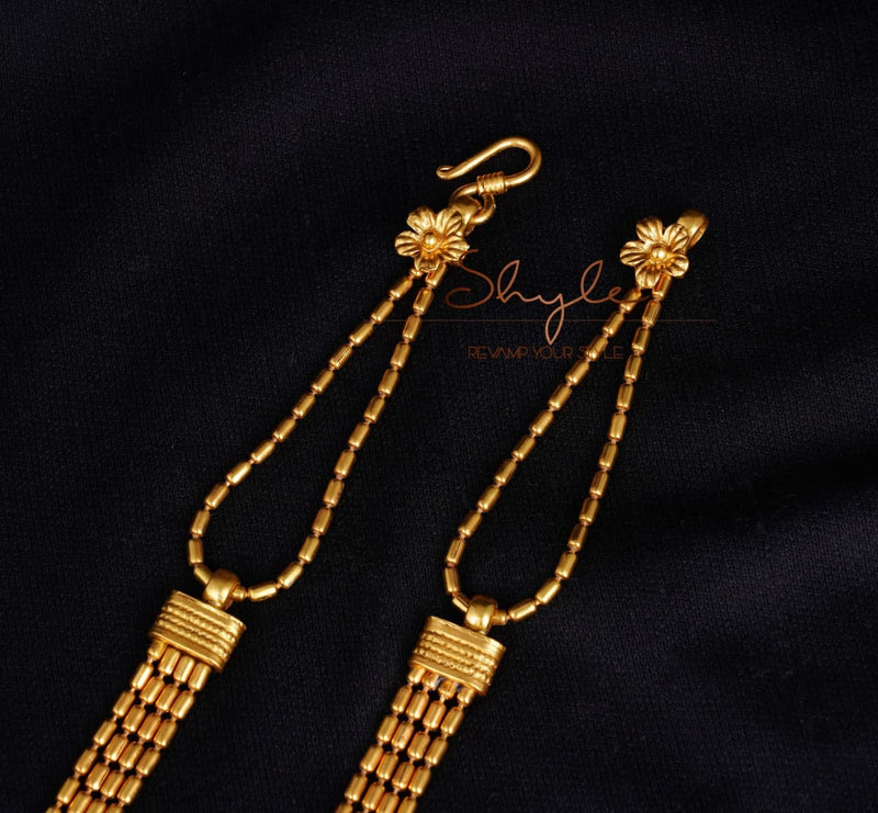 Moh Fine layered back flower motif Gold plated Necklace