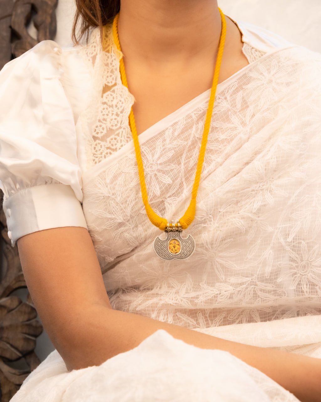 Moh Flora Handpainted Intricate Dori Necklace