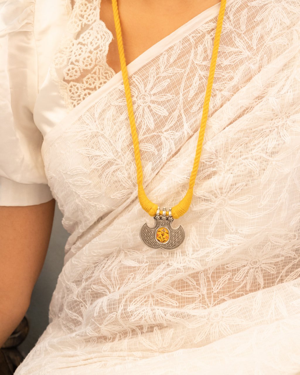 Moh Flora Handpainted Intricate Dori Necklace