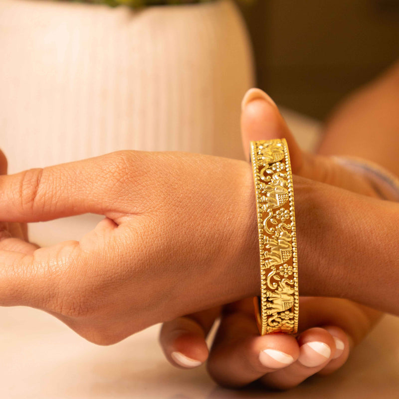 925 silver gaj sawari motif shaahi bangle - alternate view 11