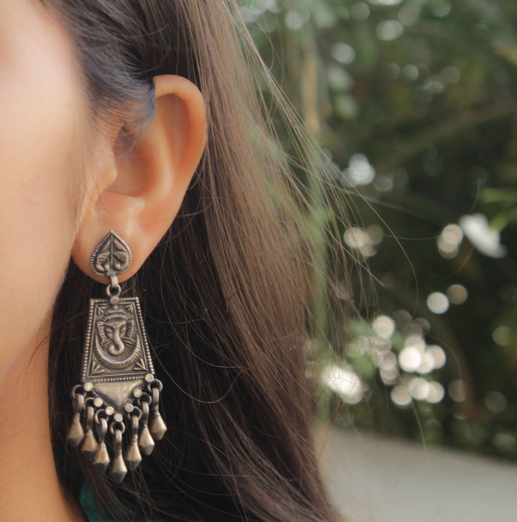 Moh Ganesha Art Earrings