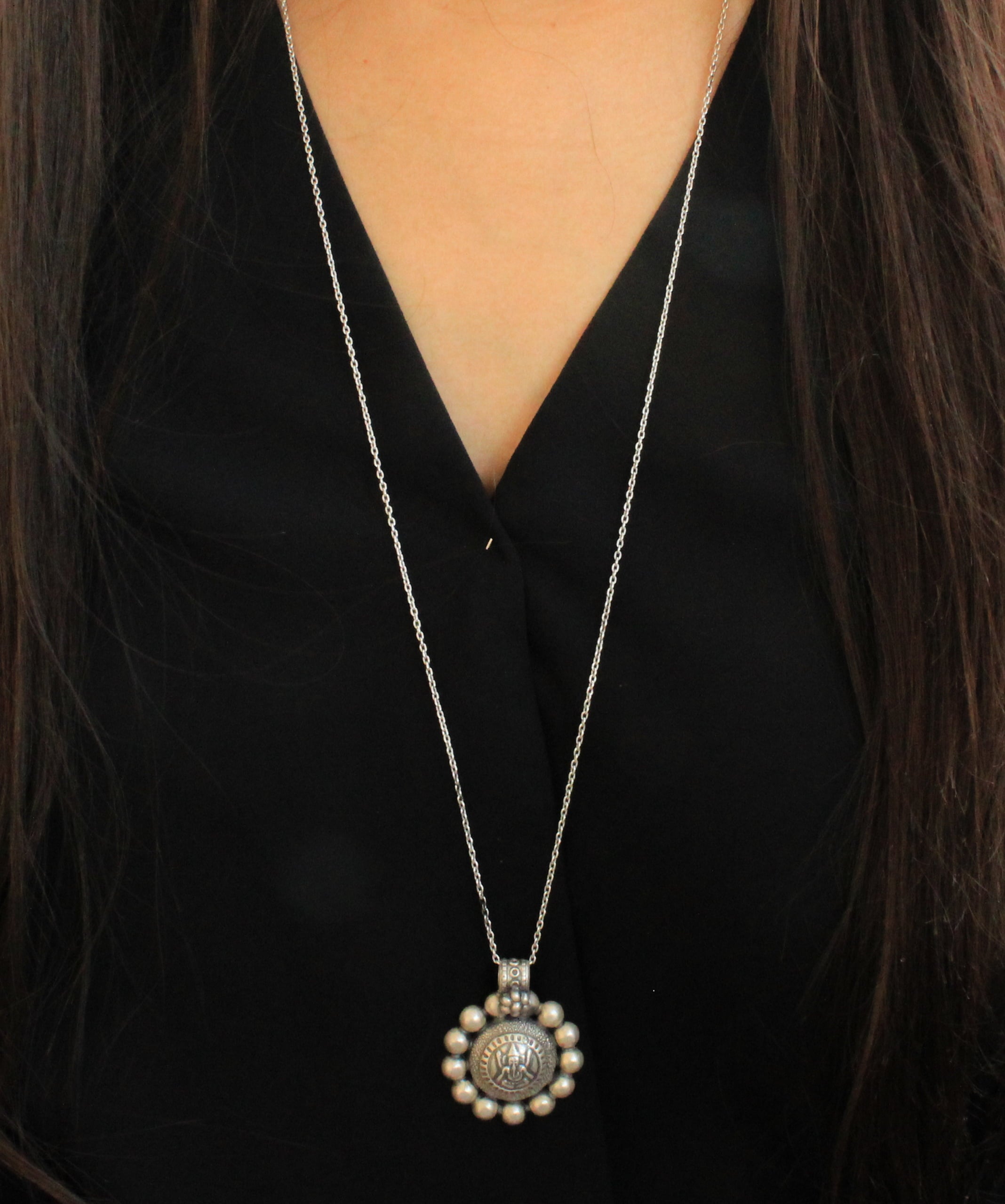 Moh Ganesha Embossed Pendant