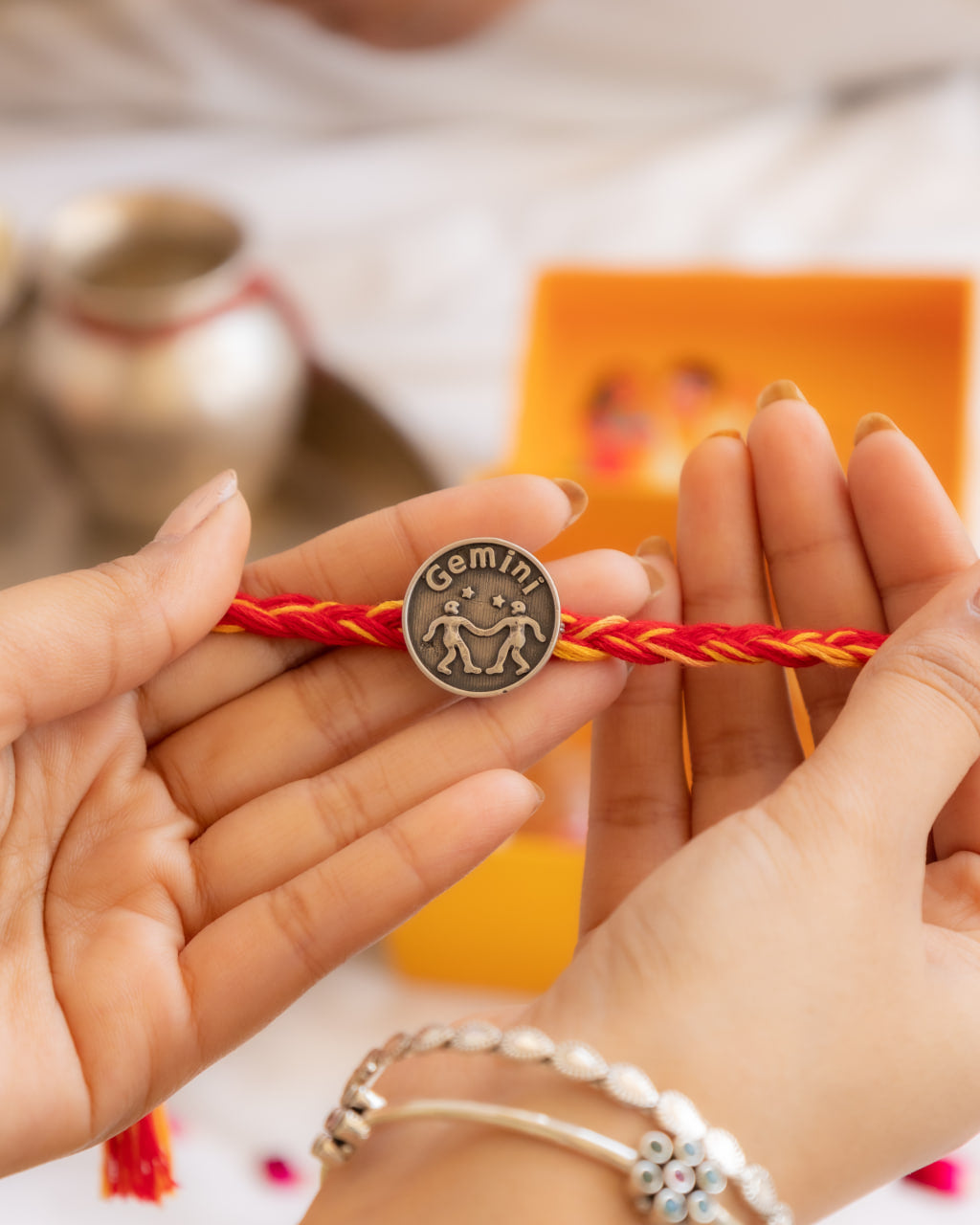 Moh Gemini Sun Sign Brooch Cum Rakhi